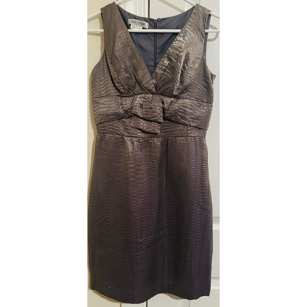 Kay Unger Bronze Dress Sleeveless Cocktail Party Dress Size 4‎